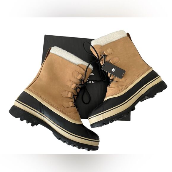 Sorel Men’s Caribou Leather Waterproof Snow Outdoor Boots Size 14 NEW NWT - Picture 3 of 11